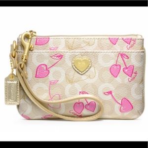 Coach Waverly Wristlet in Coated Cherry Hearts